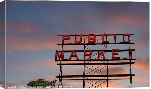 Public Market in Seattle Canvas Print by Darryl Brooks