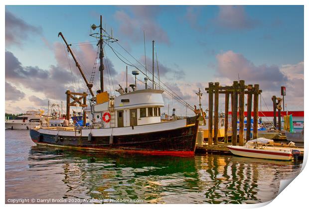 Old Fishing Trawler at Dock Print by Darryl Brooks