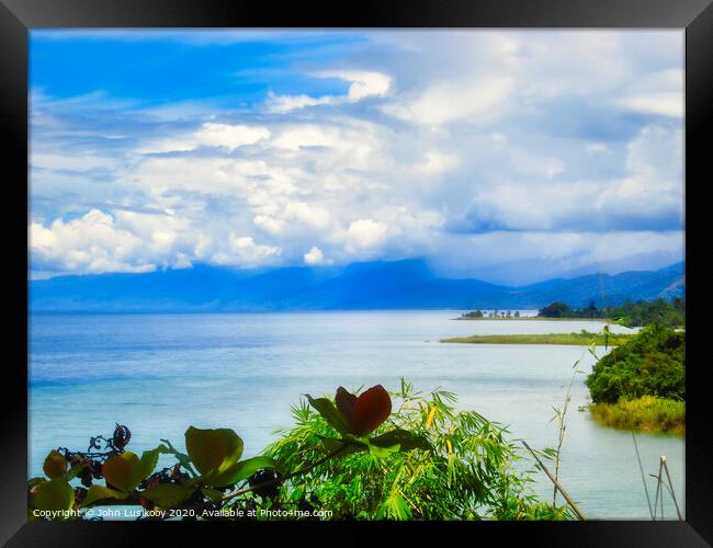 beautiful lake poso Framed Print by John Lusikooy