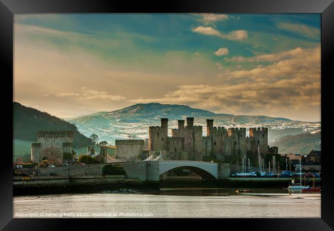 Conwy Castle in Winter Framed Print by Peter O'Reilly