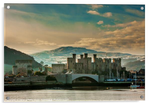 Conwy Castle in Winter Acrylic by Peter O'Reilly