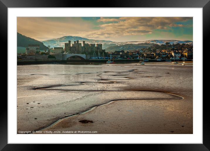 Low Tide, River Conwy Framed Mounted Print by Peter O'Reilly