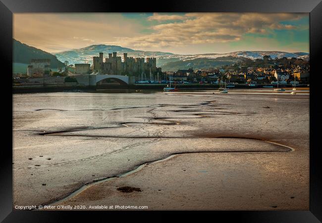 Low Tide, River Conwy Framed Print by Peter O'Reilly