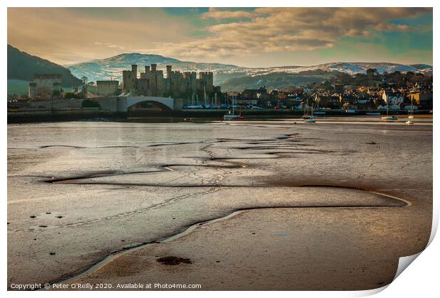 Low Tide, River Conwy Print by Peter O'Reilly