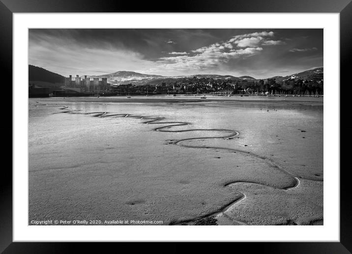 Conwy Estuary, Low Tide Framed Mounted Print by Peter O'Reilly