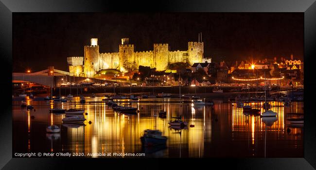 Conwy Castle at Night Framed Print by Peter O'Reilly