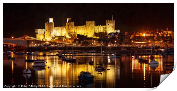 Conwy Castle at Night Print by Peter O'Reilly