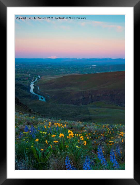 Yakima River Dawn Framed Mounted Print by Mike Dawson