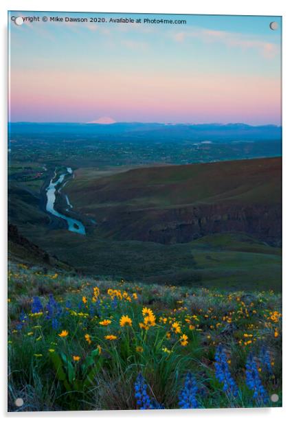 Yakima River Dawn Acrylic by Mike Dawson