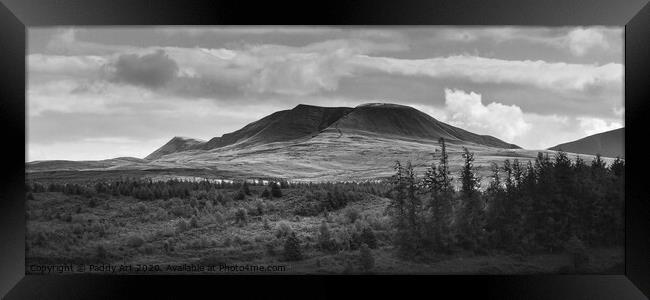 Y Mynydd Du - The Black Mountains (monochrome) Framed Print by Paddy Art
