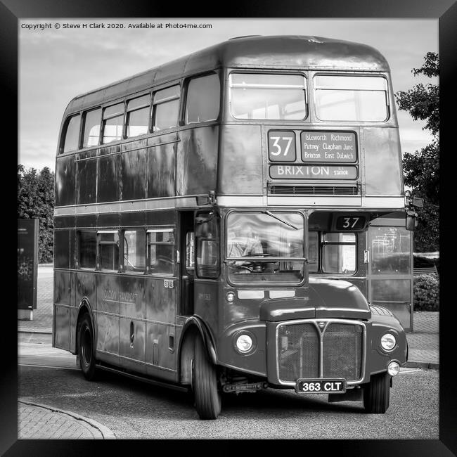 Routemaster - Black and White Framed Print by Steve H Clark