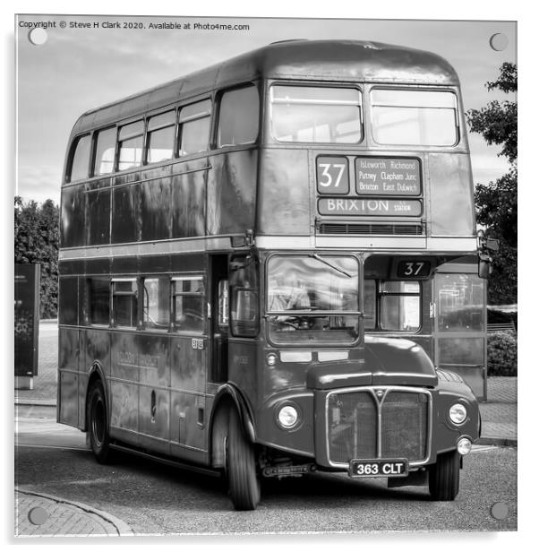 Routemaster - Black and White Acrylic by Steve H Clark