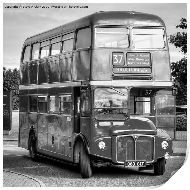 Routemaster - Black and White Print by Steve H Clark
