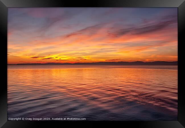 Wormit Bay Sunset Framed Print by Craig Doogan