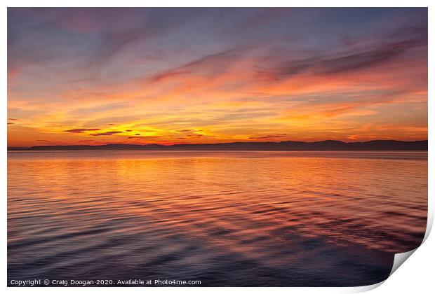 Wormit Bay Sunset Print by Craig Doogan
