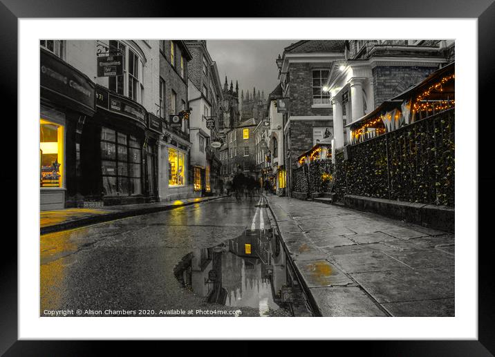 Low Petergate York Framed Mounted Print by Alison Chambers