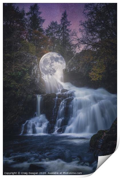 Waterfall Moon Print by Craig Doogan