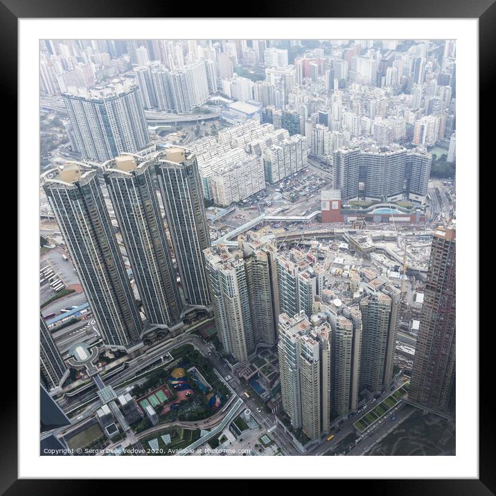 Hong Kong skyscrapers   Framed Mounted Print by Sergio Delle Vedove