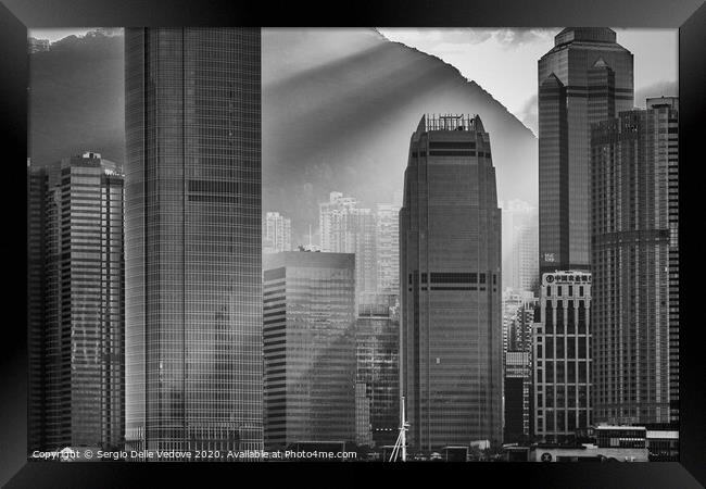 Hong Kong skyscrapers    Framed Print by Sergio Delle Vedove