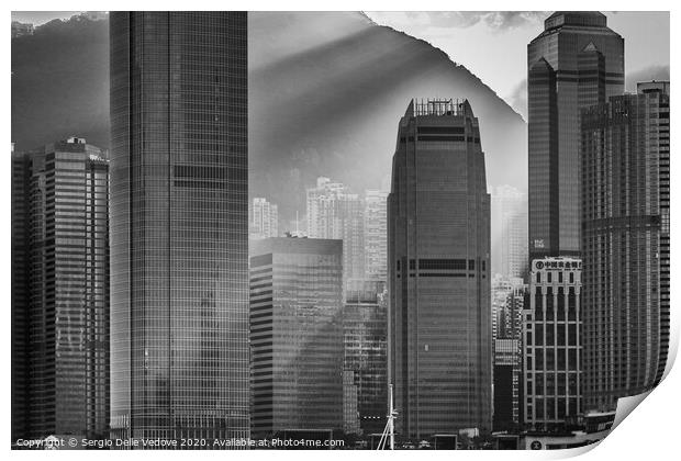 Hong Kong skyscrapers    Print by Sergio Delle Vedove