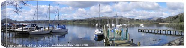 Panoramic View of Lake Windermere Canvas Print by Cliff Kinch
