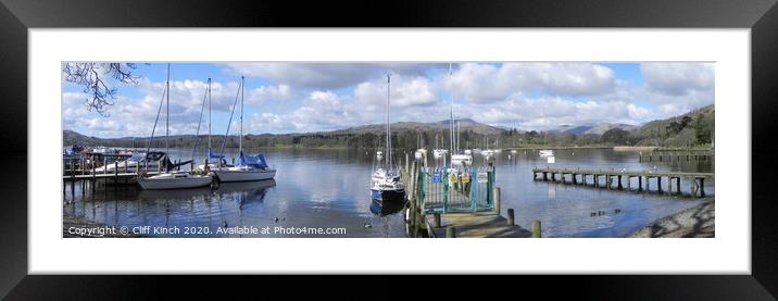 Panoramic View of Lake Windermere Framed Mounted Print by Cliff Kinch