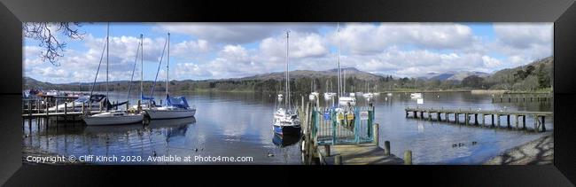 Panoramic View of Lake Windermere Framed Print by Cliff Kinch