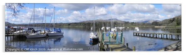 Panoramic View of Lake Windermere Acrylic by Cliff Kinch
