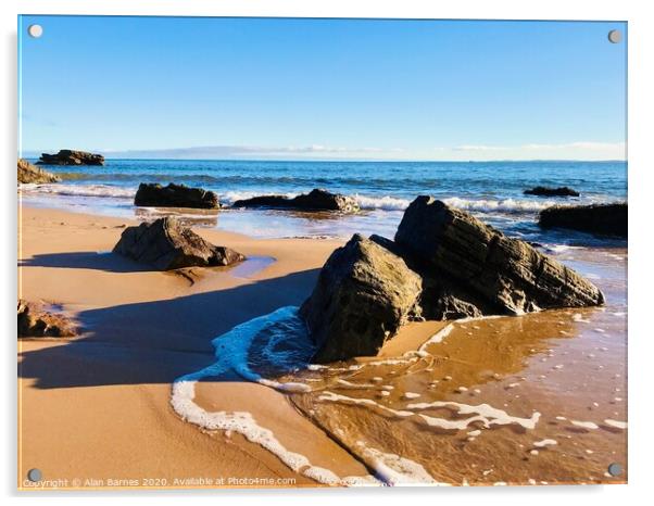 Dornoch Beach in Winter sunshine Acrylic by Alan Barnes