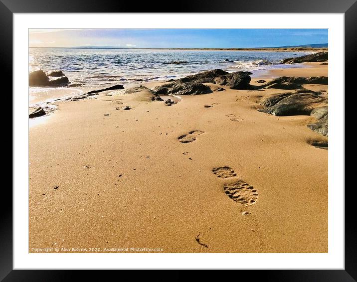 Footprints on Dornoch Beach Framed Mounted Print by Alan Barnes