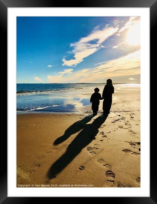 Together on the beach Framed Mounted Print by Alan Barnes