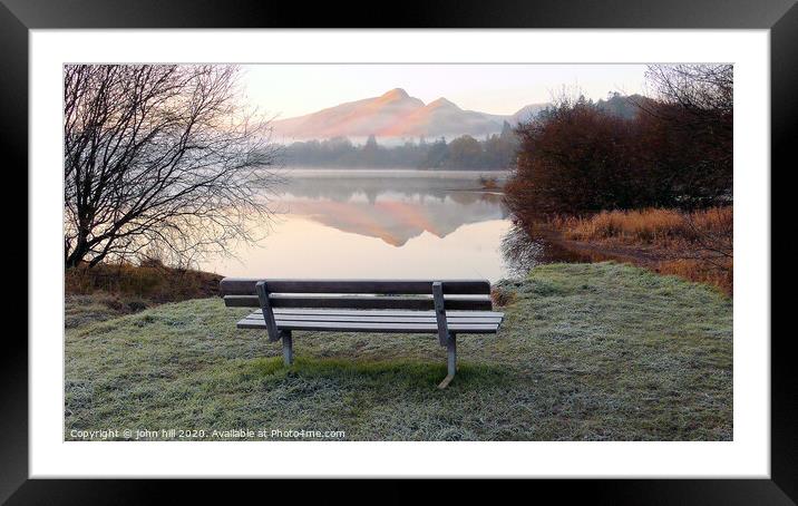 Frosted seat with a view Framed Mounted Print by john hill