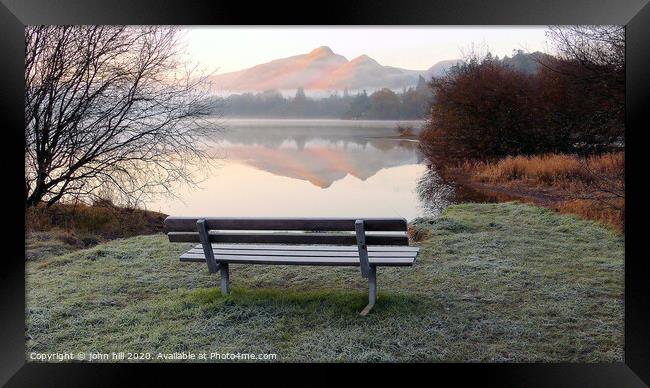Frosted seat with a view Framed Print by john hill