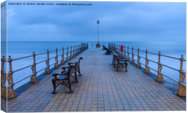 Banjo Pier in Swanage  Canvas Print by Shaun Jacobs
