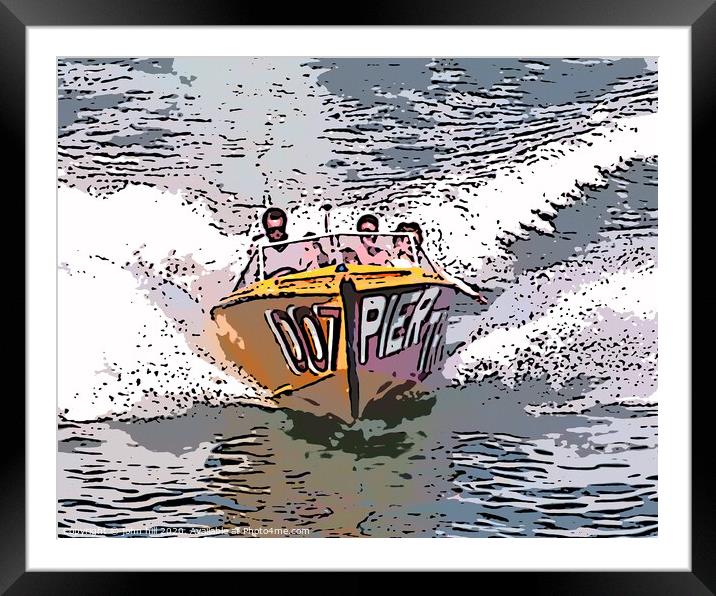 Digital Speedboat (illustration) Framed Mounted Print by john hill