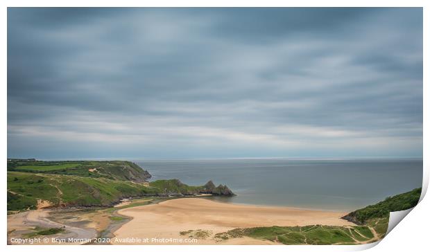 Three Cliffs Bay Print by Bryn Morgan