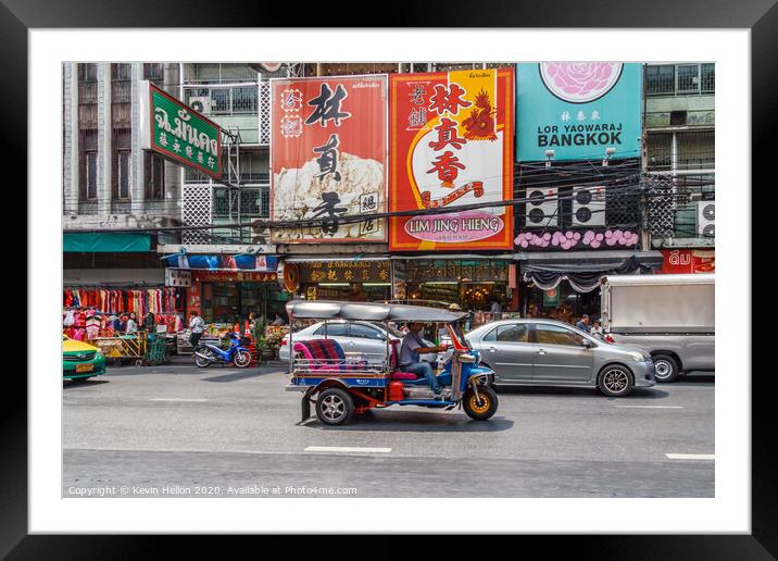  heavy traffic on Yaowarat road Framed Mounted Print by Kevin Hellon