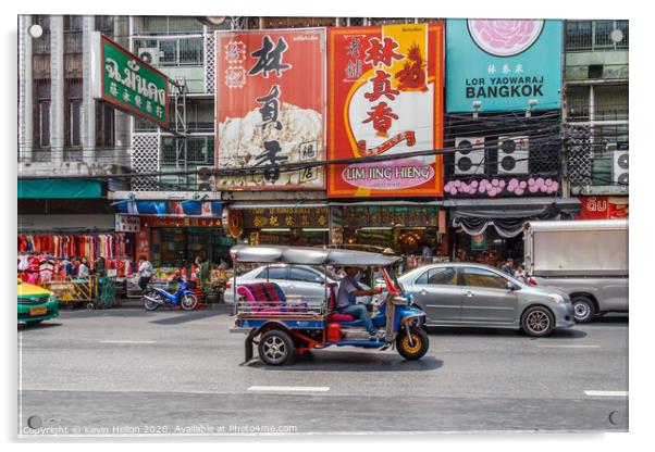  heavy traffic on Yaowarat road Acrylic by Kevin Hellon