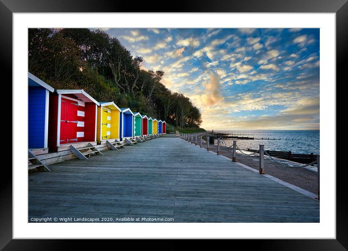 Colwell Bay Beach Huts Framed Mounted Print by Wight Landscapes