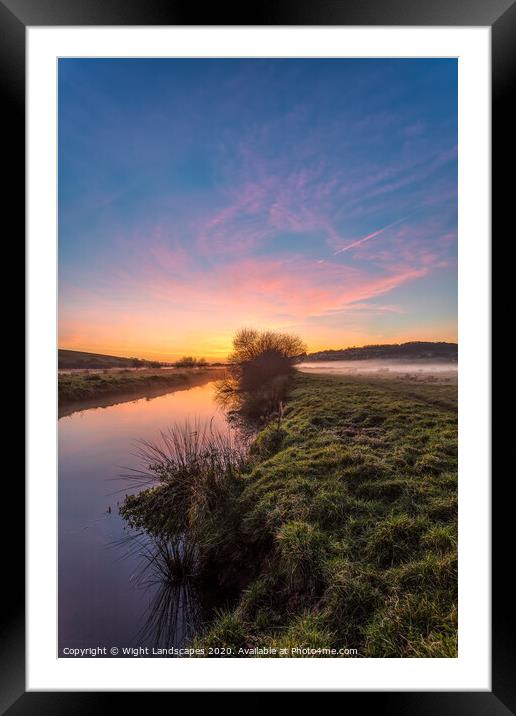 Brading Marsh Sunset Framed Mounted Print by Wight Landscapes