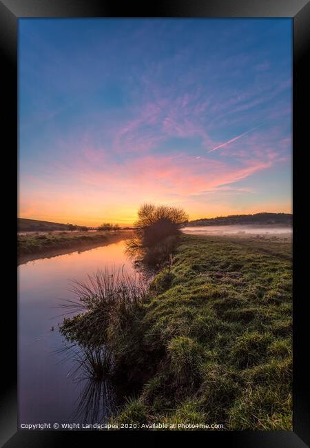 Brading Marsh Sunset Framed Print by Wight Landscapes