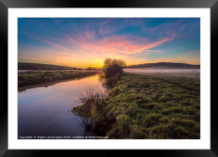 Brading Marsh At Sunset Framed Mounted Print by Wight Landscapes