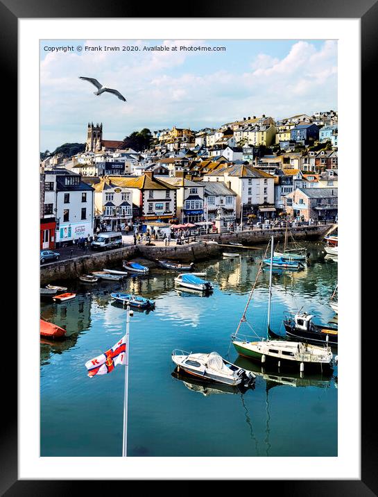 Busy Brixham Harbour Framed Mounted Print by Frank Irwin