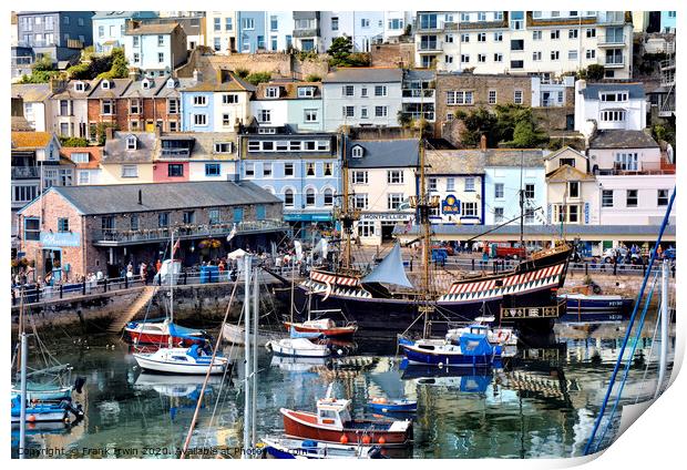 Golden Hind in Brixham Harbour Print by Frank Irwin