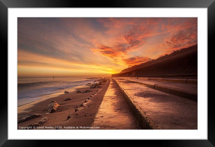 Sunrise Colour Over Cart Gap Norfolk Framed Mounted Print by David Powley