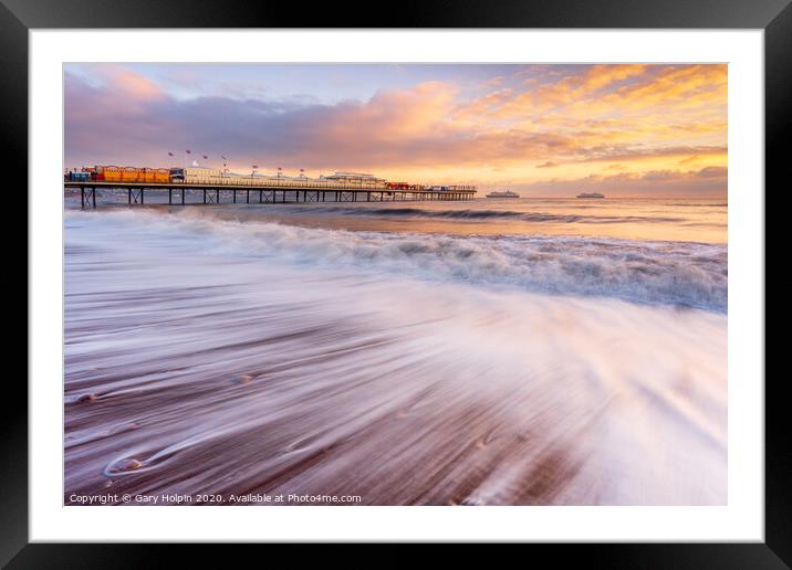 Winter sunrise at Paignton Pier Framed Mounted Print by Gary Holpin