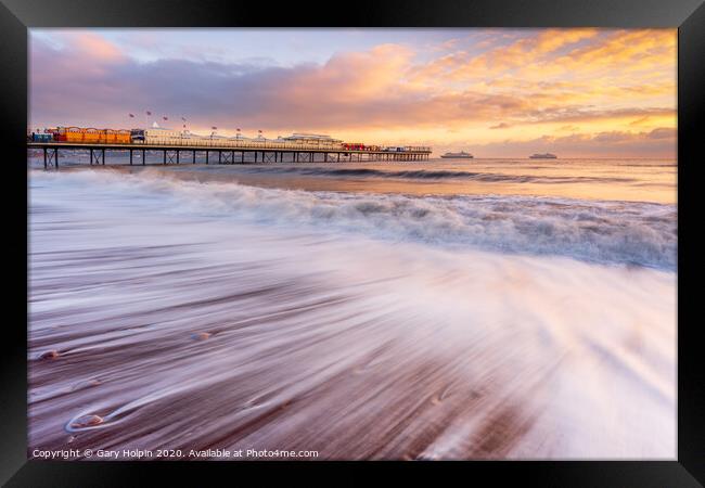 Winter sunrise at Paignton Pier Framed Print by Gary Holpin