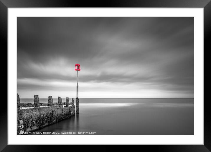 Moody day at the beach Framed Mounted Print by Gary Holpin
