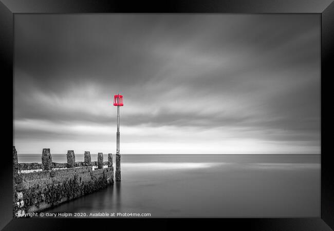 Moody day at the beach Framed Print by Gary Holpin