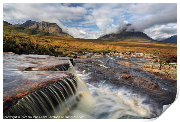 Glen Coe The Cauldron Waterfall Scotland Print by Barbara Jones